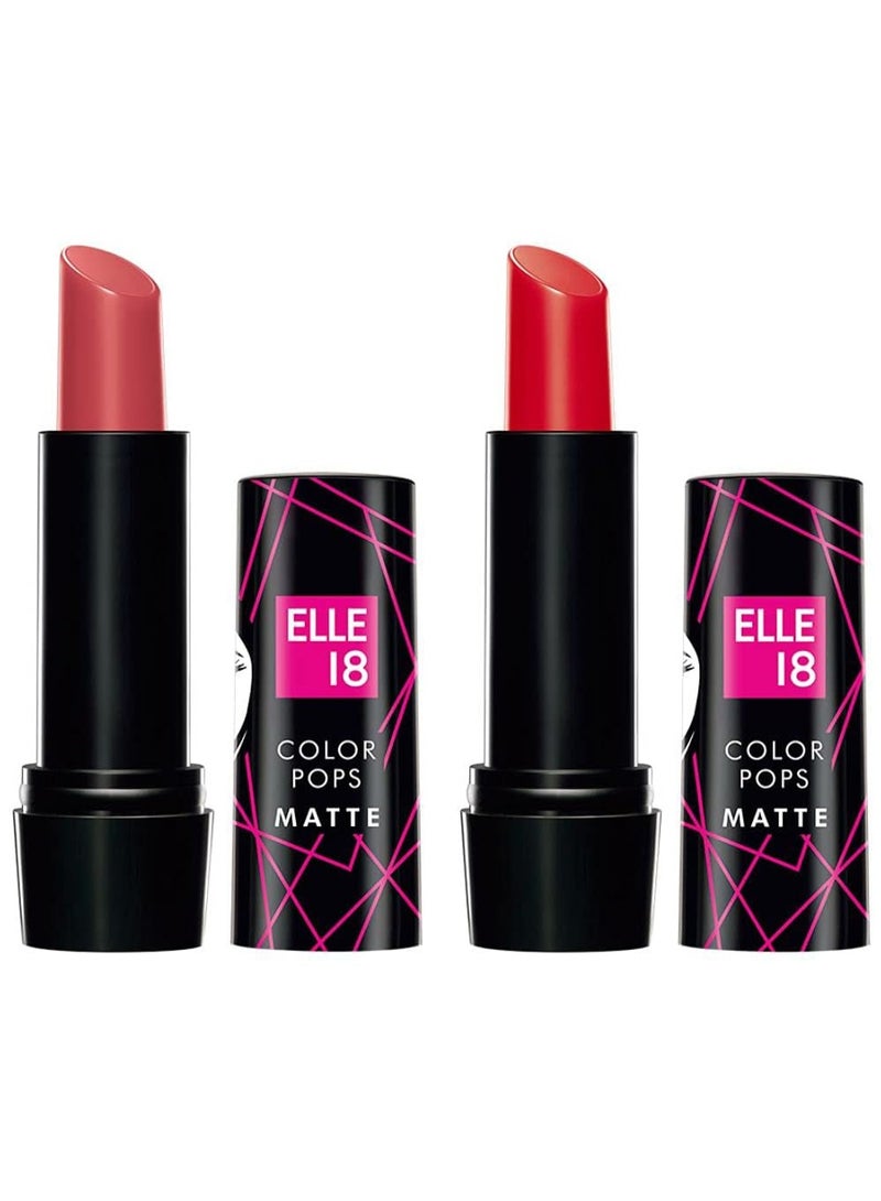 إل 18 أحمر شفاه Elle 18 Pink Stylest (مطفي) وأحمر شفاه Color Pop المطفأ - Image 1